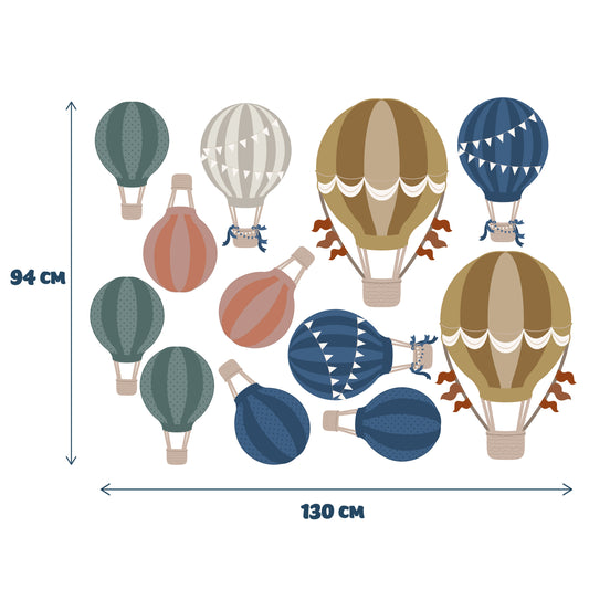 Balloons - Hot Air Balloon Wall Sticker Pack Nursery