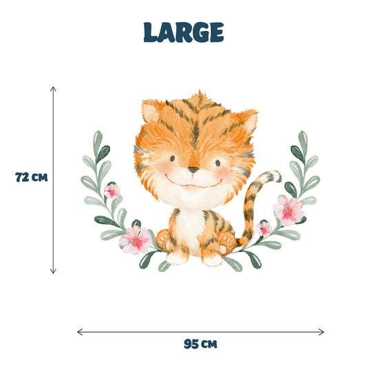 Baby tiger wall sticker by restowrap size guide - Large