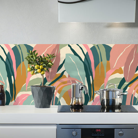 Veronica - Pastel Foliage Leaf Collage Vinyl Furniture Wrap