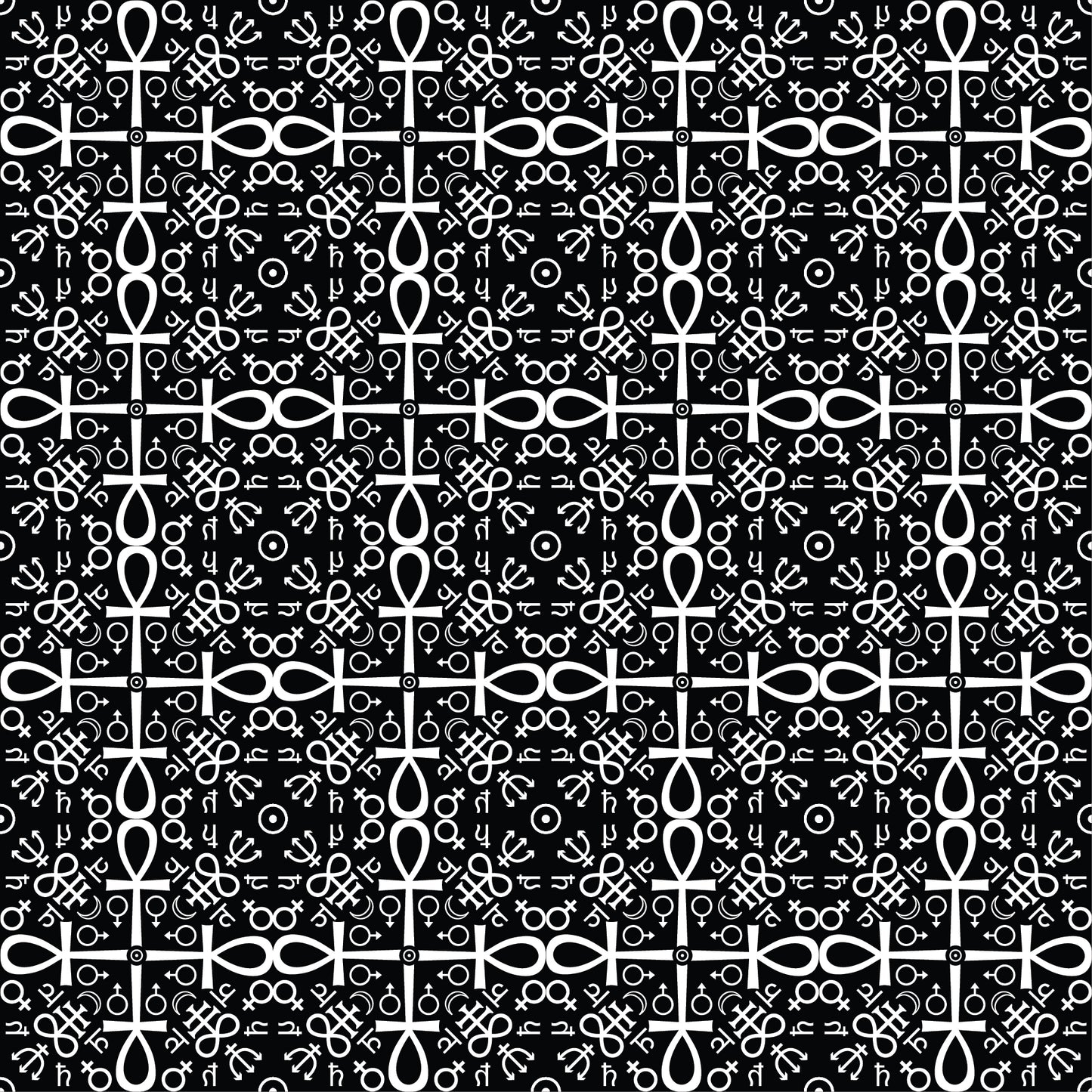 Ankh - Black & White Ankh Symbols Vinyl Furniture Wrap
