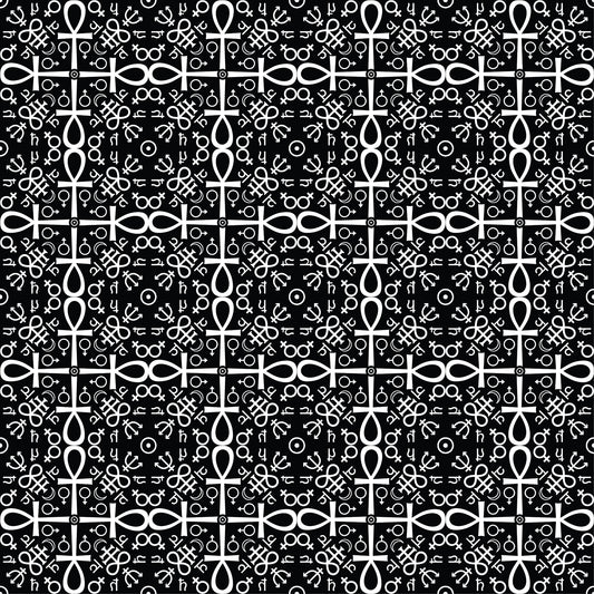 Ankh - Black & White Ankh Symbols Vinyl Furniture Wrap