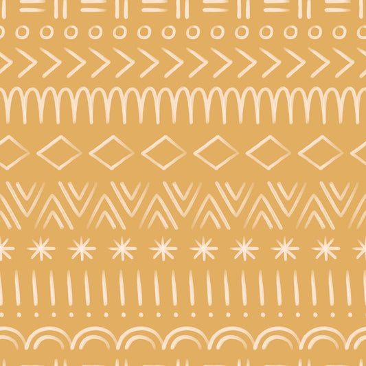 Aztec Orange Vinyl Furniture Wrap Pattern