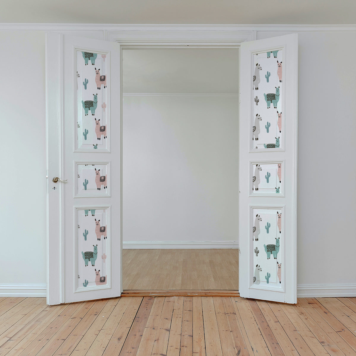 Belusen - Pink & Grey Children's Llama Vinyl Furniture Wrap
