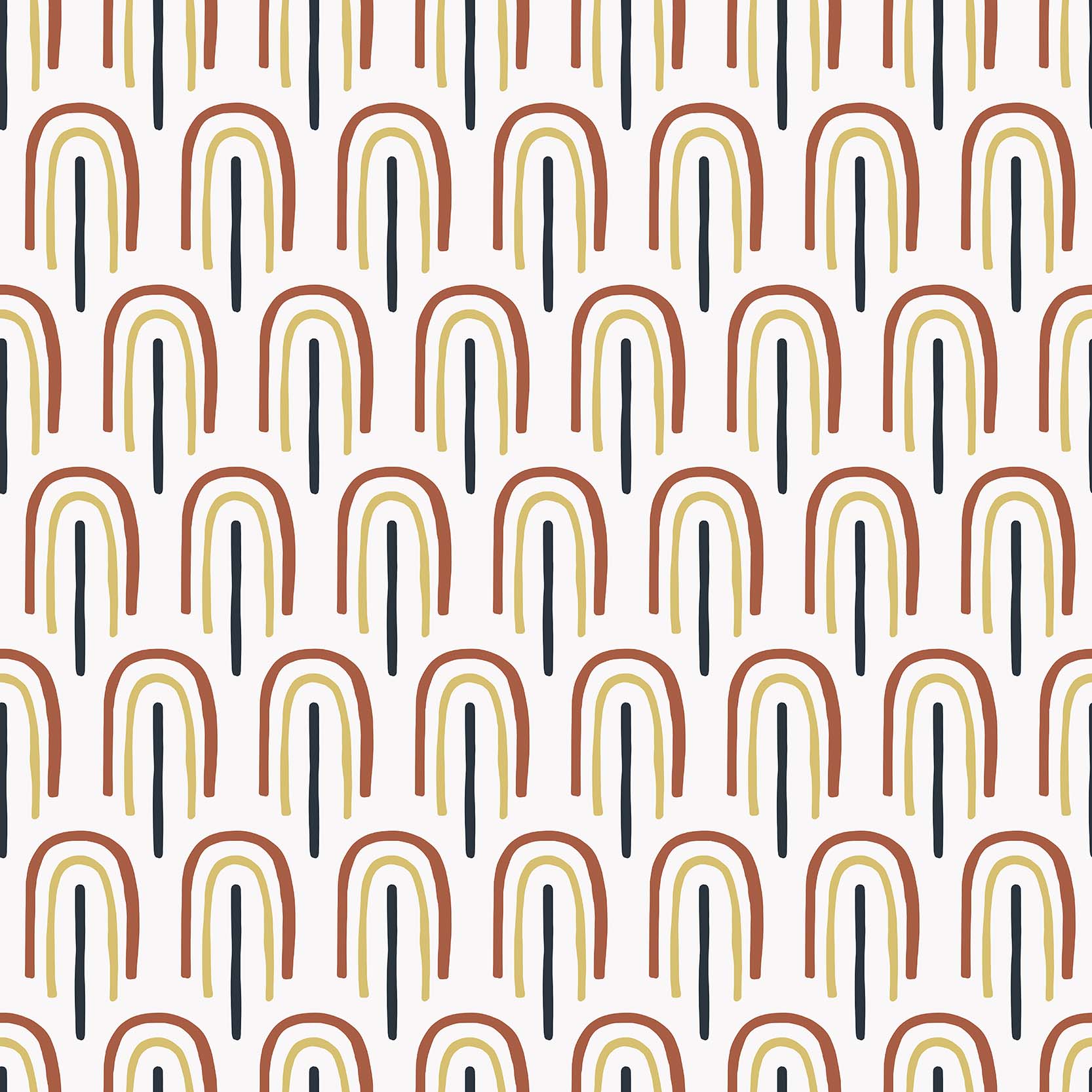 Boho Arch blue, red and mustard self-adhesive vinyl wrap by RestoWrap