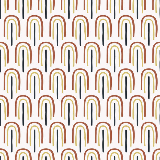 Boho Arch blue, red and mustard self-adhesive vinyl wrap by RestoWrap