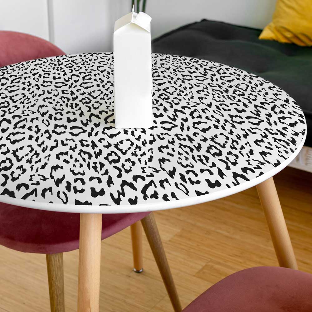 Cifiess - Black & White Leopard Print Vinyl Furniture Wrap