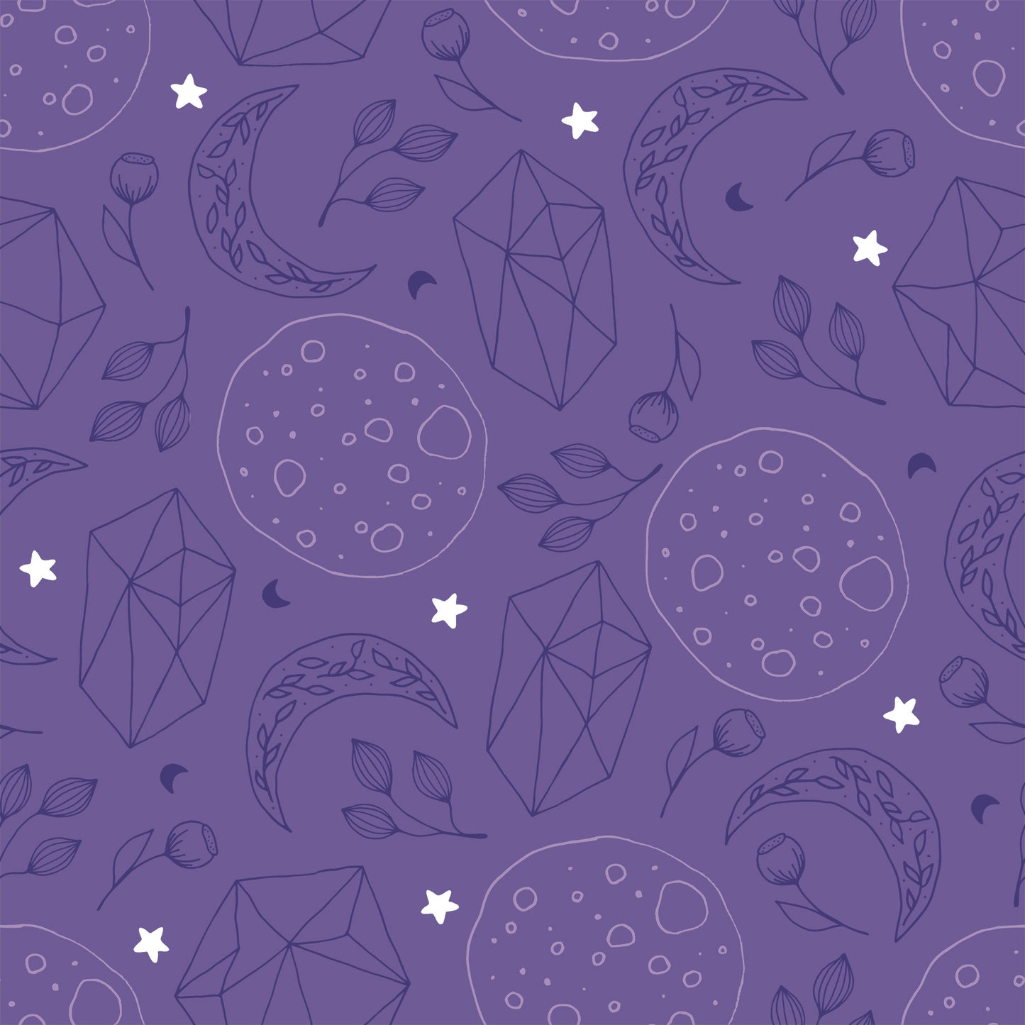Hocus Pocus - Purple Moons and Crystals Vinyl Furniture Wrap