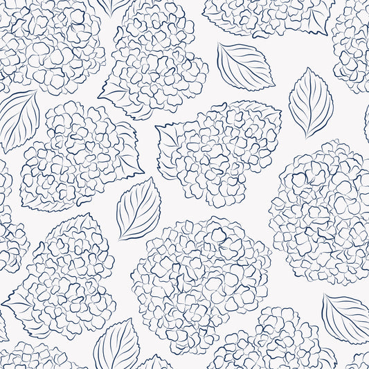 Indigrow navy blue on cream hydrangea outline vinyl furniture wrap by restowrap
