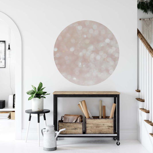 Pink glitter glimmer round wall sticker