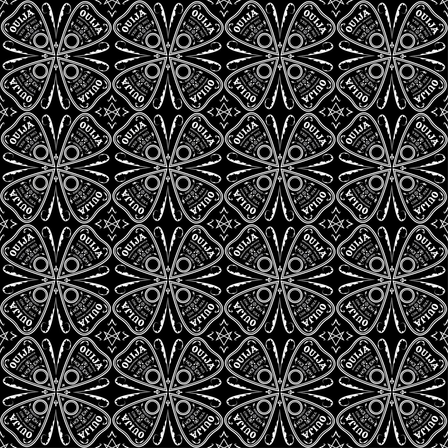 Seance - Black & White Planchette Pattern Vinyl Furniture Wrap