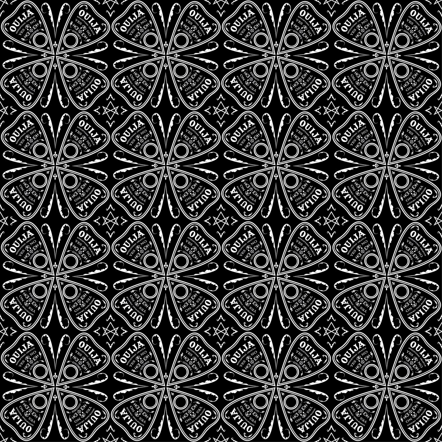 Seance - Black & White Planchette Pattern Vinyl Furniture Wrap