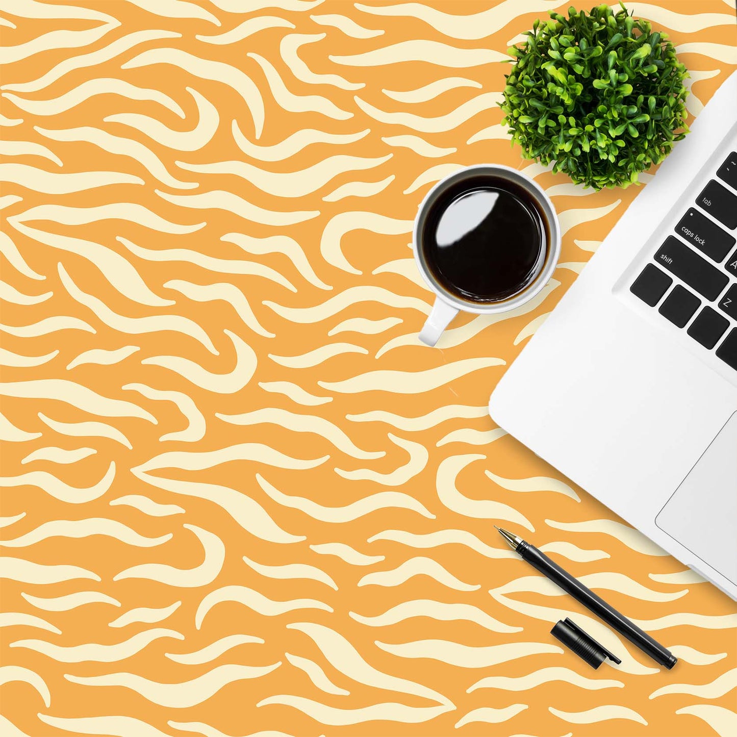 Tango Tiger - Orange/Yellow Animal Print Vinyl Furniture Wrap