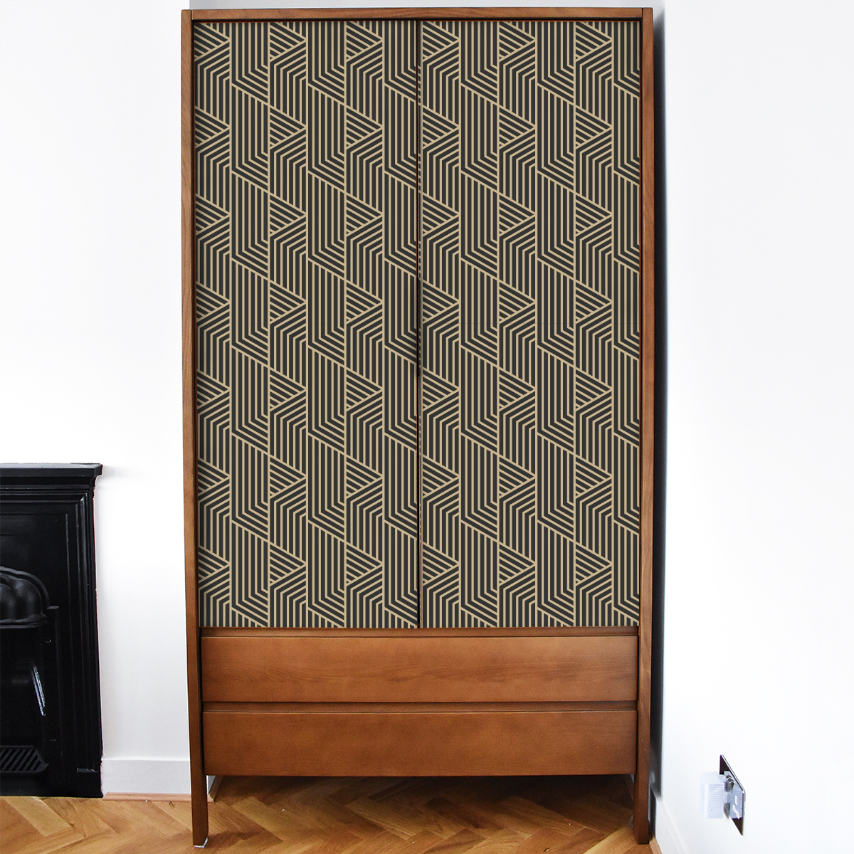 Black & Gold Art Deco wrap on a Wardrobe