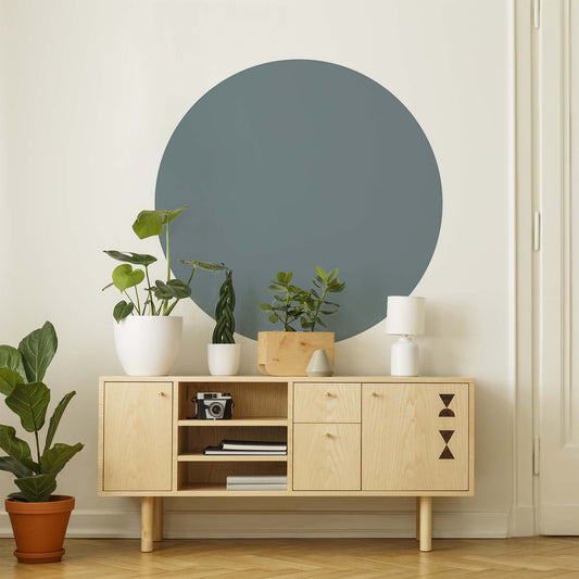 Teal round wall sticker from restowrap