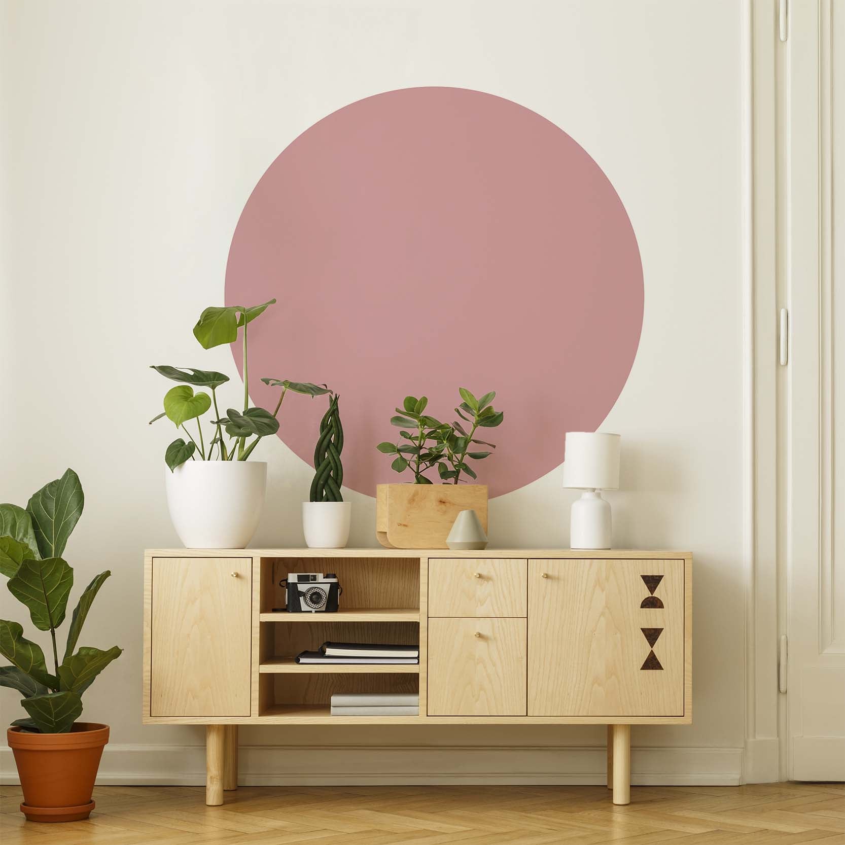 Pink Round Wall Sticker | Wall Decals | restowrap – RestoWrap