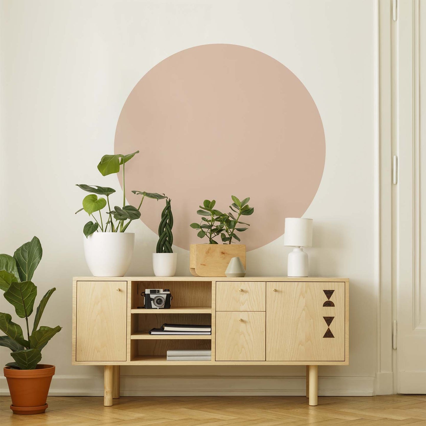 Nude - Nude Pink Round Wall Sticker