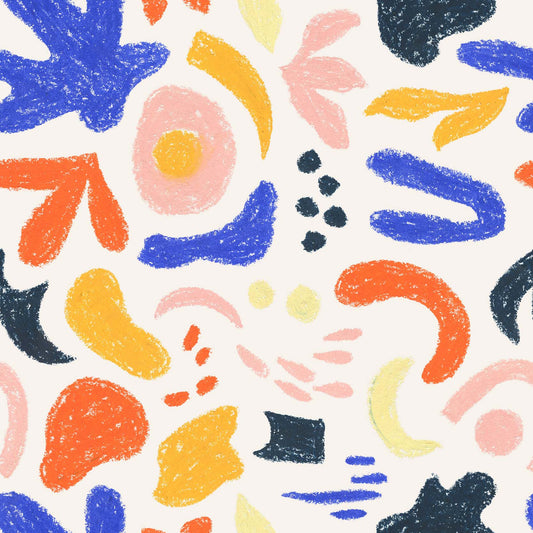 Anstract fun colourful shape illustration hand drawn. Available from restowrap.com