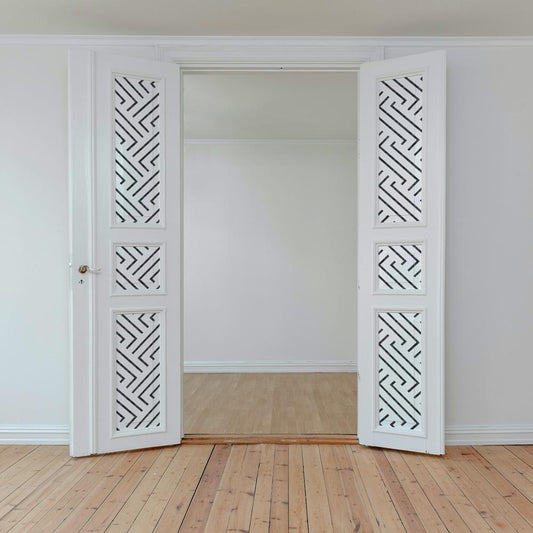 Black & White Geometric - Black & White Geometric Vinyl Furniture Wrap