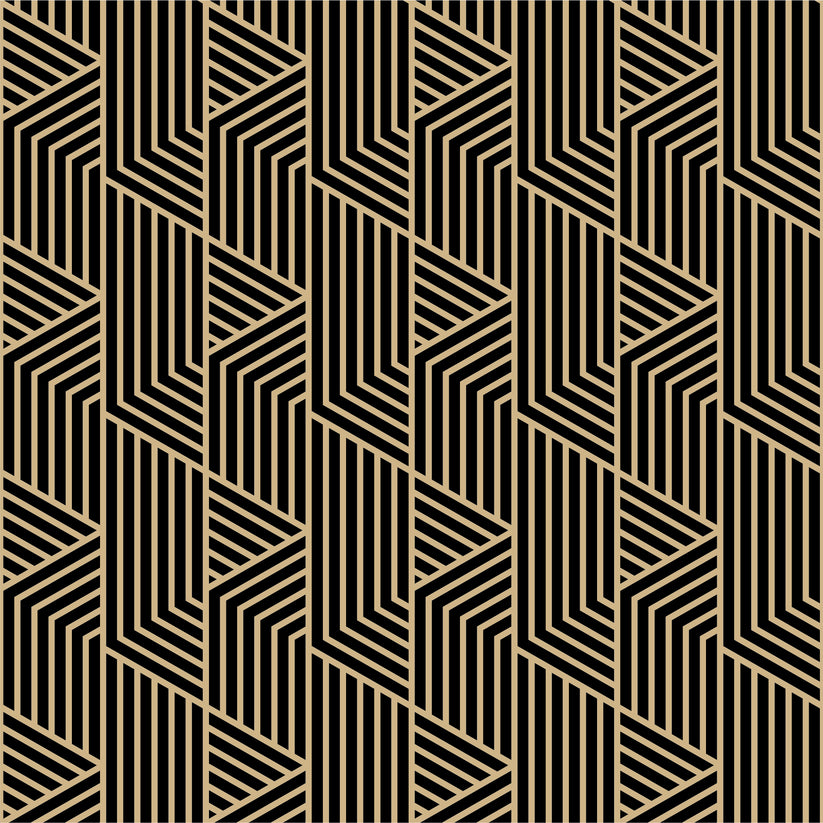 Black & Gold Art Deco Pattern Vinyl Covering by RestoWrap