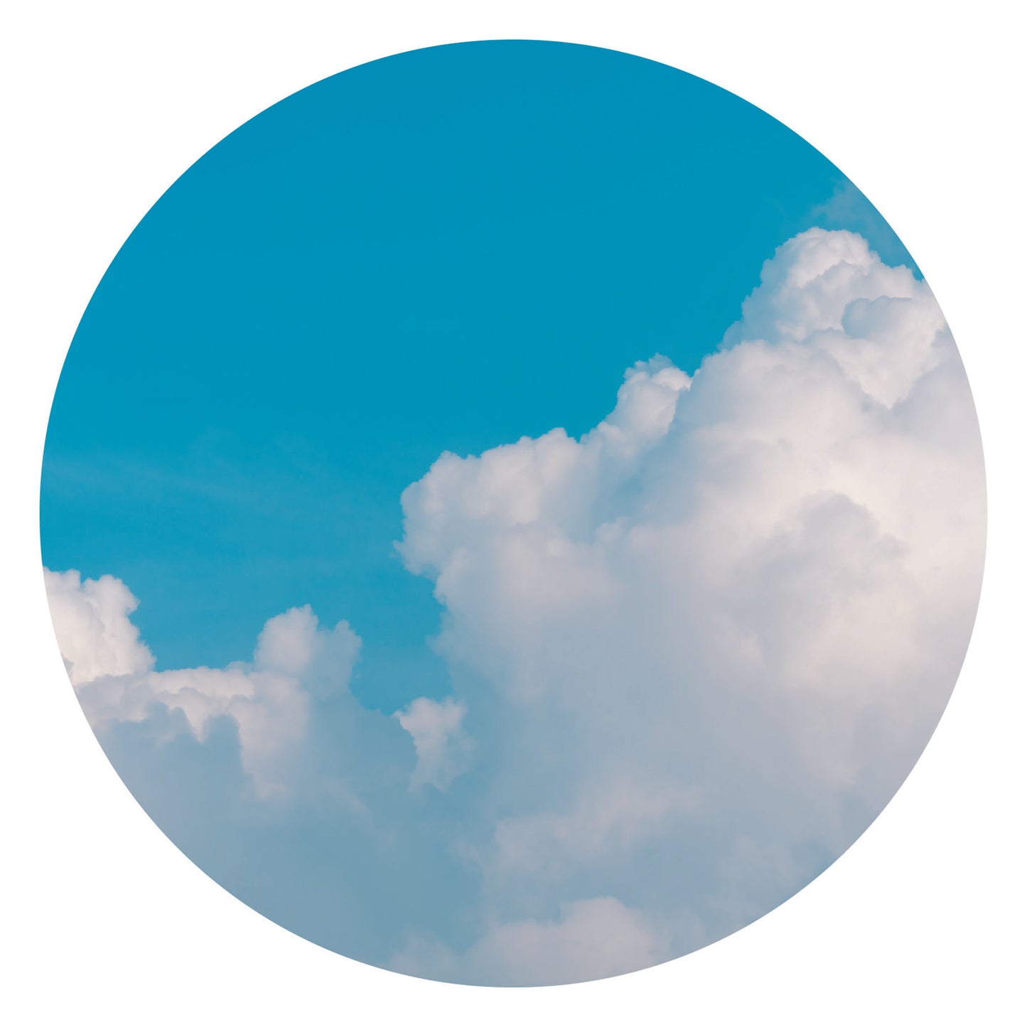 blue clouds round wall sticker from restowrap