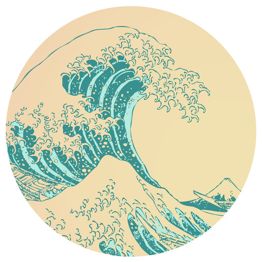 Great Wave Round Wall Sticker from restowrap