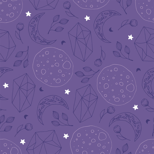 Hocus Pocus - Purple Moons and Crystals Vinyl Furniture Wrap