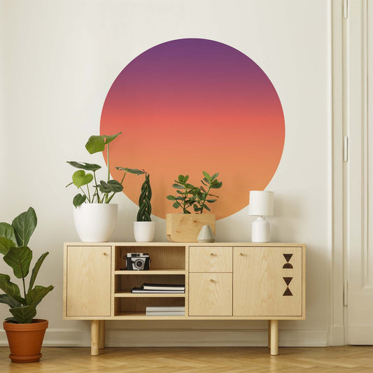 Sunset gradient circle wall sticker