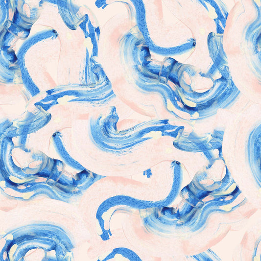 Pearl - Blue Pink Abstract Paint Swirl Vinyl Furniture Wrap
