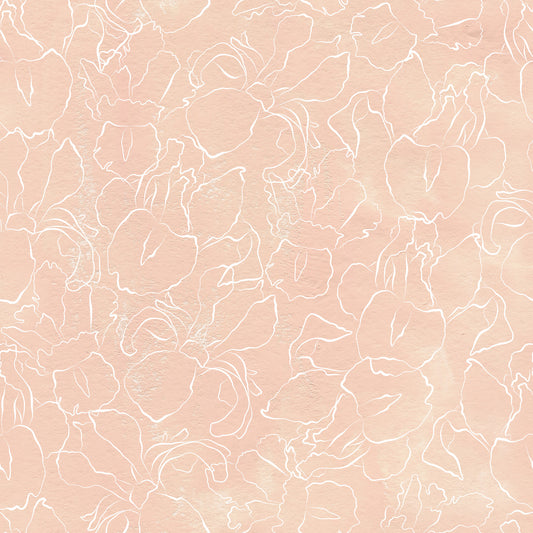 Picho pink blush plaster texture with floral line art pattern vinyl furniture wrap by restowrap