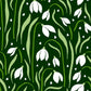 snow drops white and green floral vinyl furniture wrap by restowrap.com