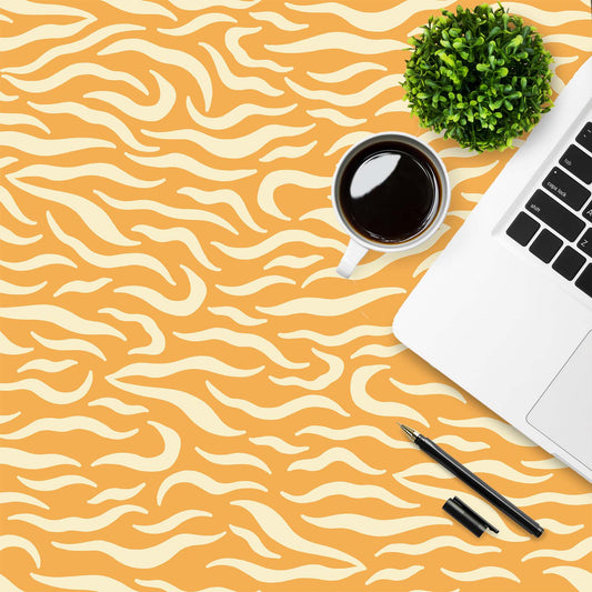 Tango Tiger - Orange/Yellow Animal Print Vinyl Furniture Wrap