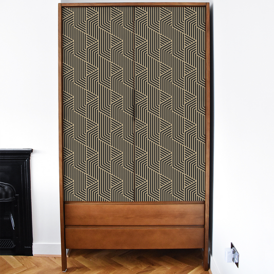 Black & Gold Art Deco wrap on a Wardrobe