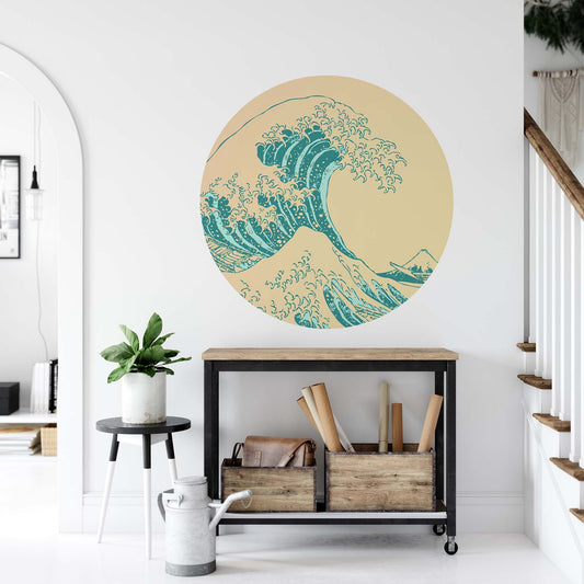 Great Wave Round Wall Sticker from restowrap